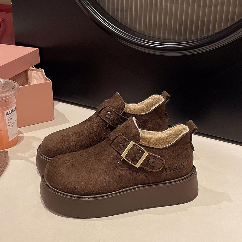 

Женские мягкие эластичные утолщенные подошвы увеличивающие рост зимние меховые теплые холодные утепленные снегоходы нескользящие износостойкие повседневные спортивные короткие хлопковые ботинки 41 темно-коричневого