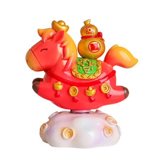 

Украшение Кукла Yousheng Фигурка в форме лошади Вращающийся дизайн Декоративная полимерная фигурка Устойчивая к трещинам Яркая фигурка куклы красный