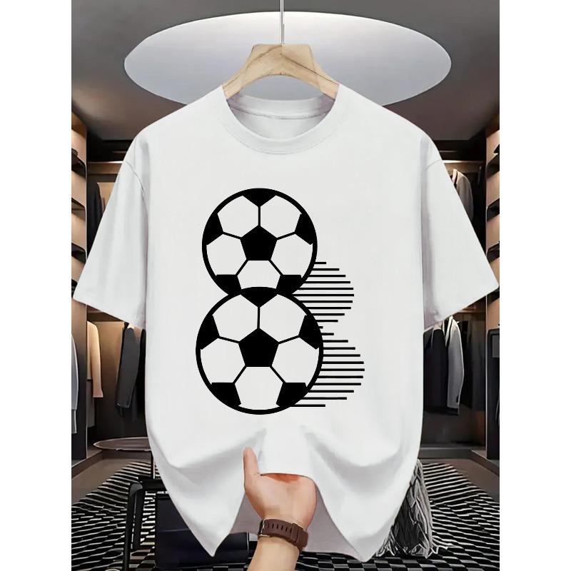 Herren Fußballstil Rundhals-T-Shirt, Einfaches und Modisches Design für Lässige Tägliche Kleidung oder Sportanlässe