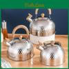 Stainless Xiyijia Whistling Steel Kettle With Retro Wooden Handle Flat Bottom Large Capacity For Boiling Water