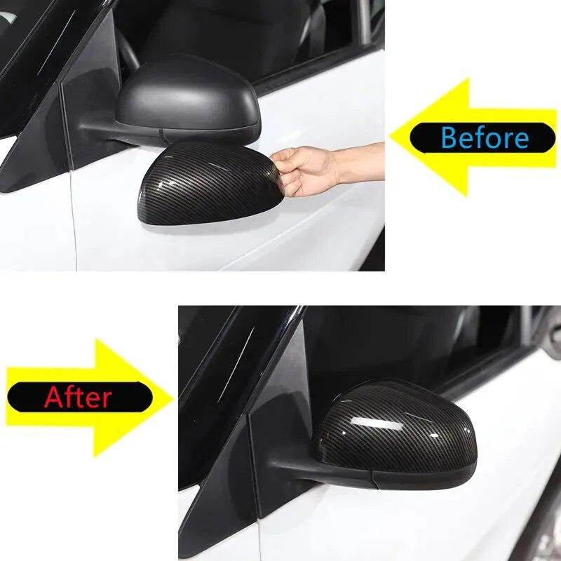 Car Rearview Mirror Cover Trim Sticker For Mercedes Benz Smart 451 453 Fortwo Forfour 2009- Auto Exterior Accessories