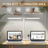 Adjustable Dual-Head LED Desk Lamp, Touch Control Table Light with Dimming Function and Foldable Design for Study & Office Use