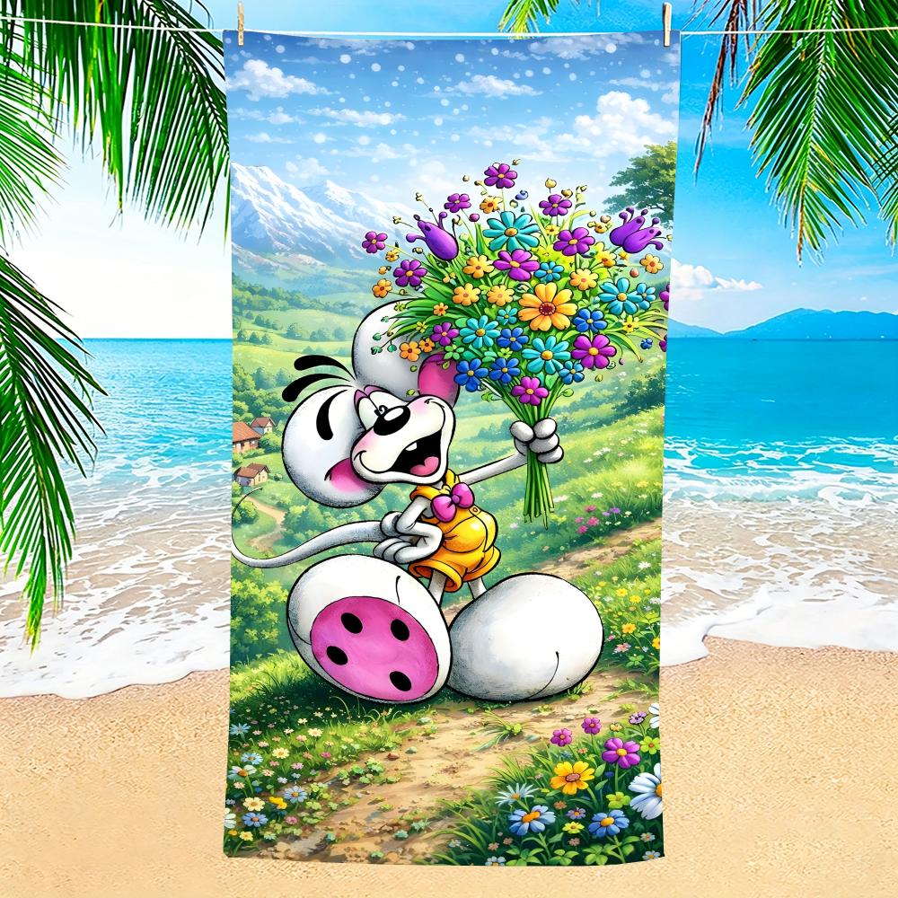 Cartoon Diddl Mouse Soft Pool Gift for Travel Gym Shower Camping Quick Dry Sports Large Beach Towel
