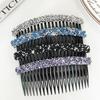 2025 New Korean Rhinestone Comb Hair Clip Broken Hair Artifact Shiny Invisible Hair Styling Accessory Teeth Headwear Girls