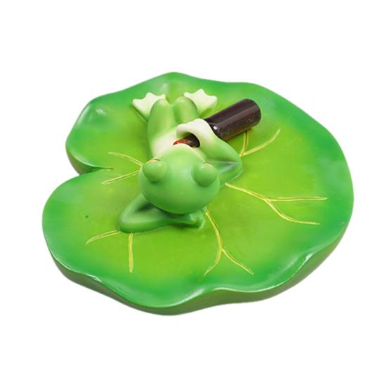 Yousheng Garden Floating Frog Figurine Pond Frog Decoration Resin Drunken Frog Lying On Lily Pad Statue for Aquarium Pond Fish Tank