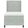 Box Spring Bed with Mattress Light Gray 90 X 190 Cm Velvet