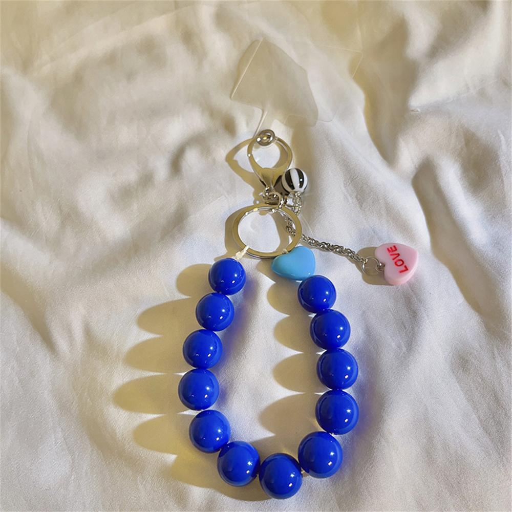 Y2k Korean Cute Love Heart Beaded Colorful Phone Bracelet For iPhone Accessories Anti-Lost Chain Lanyard Hanging Cord Sweet Gift
