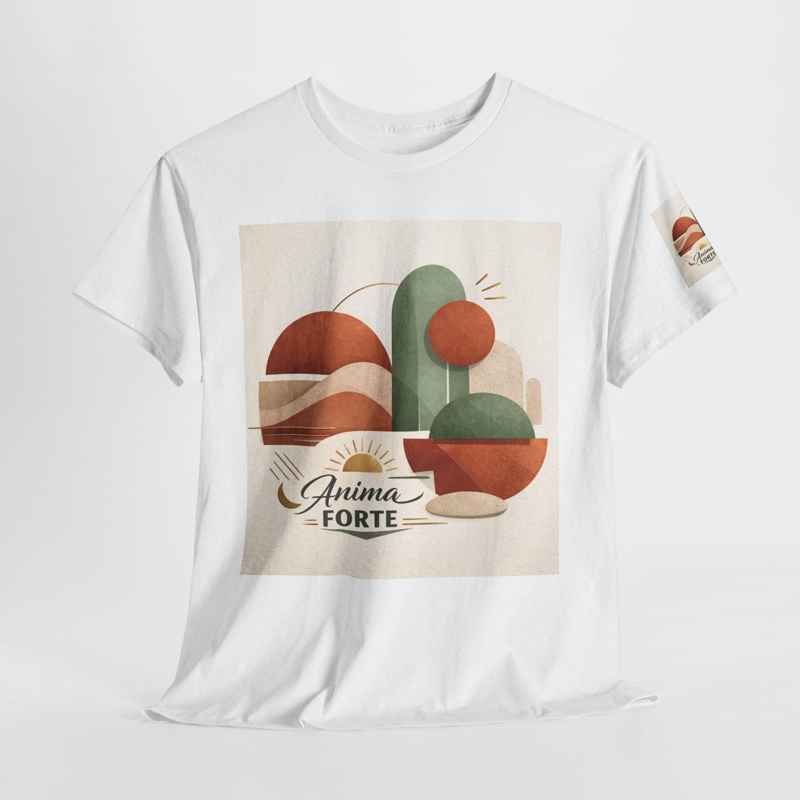 Anima Forte abstract geometric art T-Shirt | retro mid-century shapes M