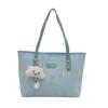 Popular large-capacity zipper bag women's new simple big bag cute texture commuter tote bag shoulder bag