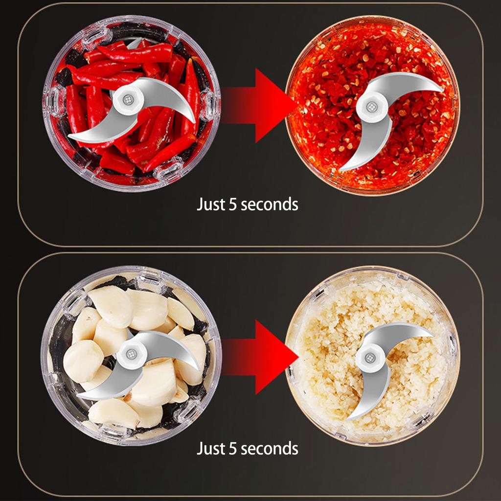 USB Rechargeable Mini Garlic Chopper Powerful Food Processor for Vegetables and Meat Wireless Mincer Kitchen Appliance