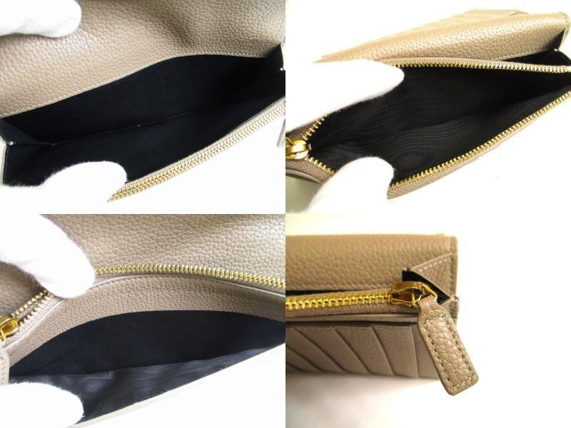 Authentic Saint Laurent Paris YSL Motif Light Brown Leather Flap Wallet Cassandre #9645  Refurbished