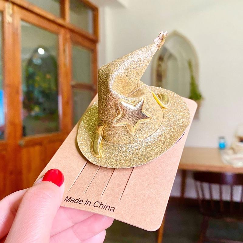 Children Mini Witch Hat Hair Clip Festival Side Clip Barrettes Hairpins Headdress for Children's Gift