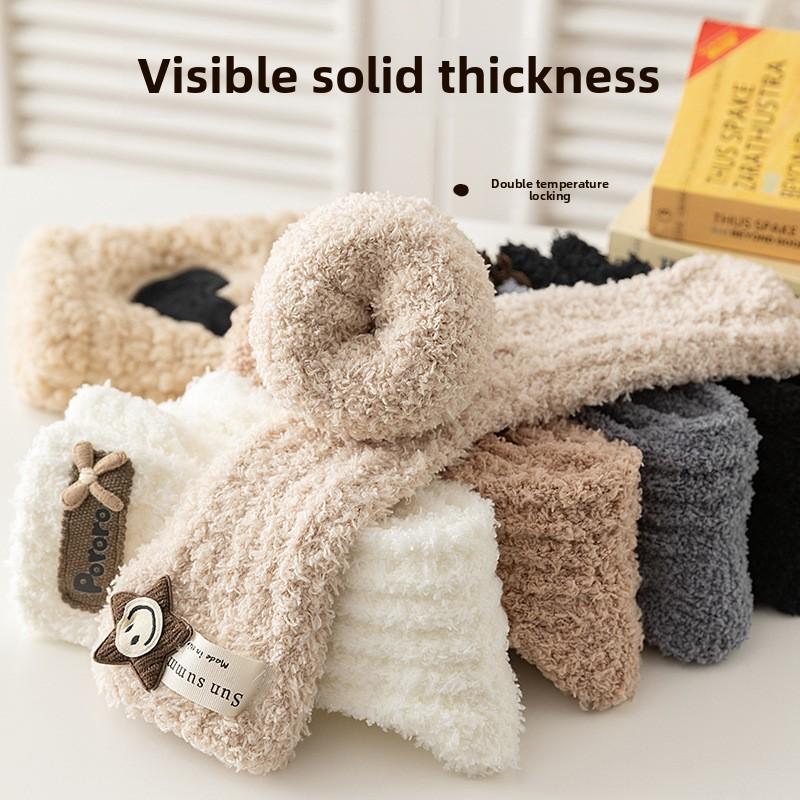 Socks for Women Winter Coral-wool Thick Coral-wool Warm Mid-tube Socks for Foot Warmers
