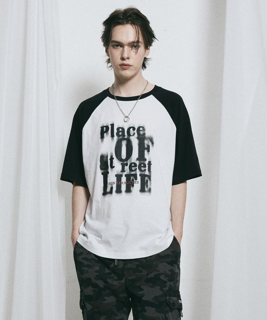BUNKERBUSTER Fade Typo Raglan Short Sleeve Tee Mq2Tu257_Black