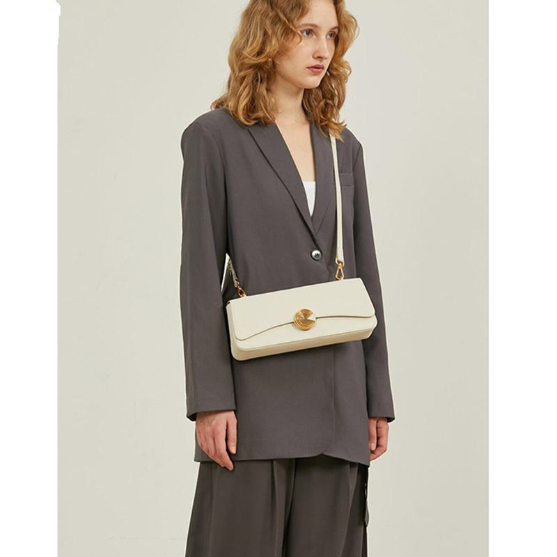 Ретро-сумка подмышкой Женская кожаная квадратная сумка через плечо с металлическим — фото 3