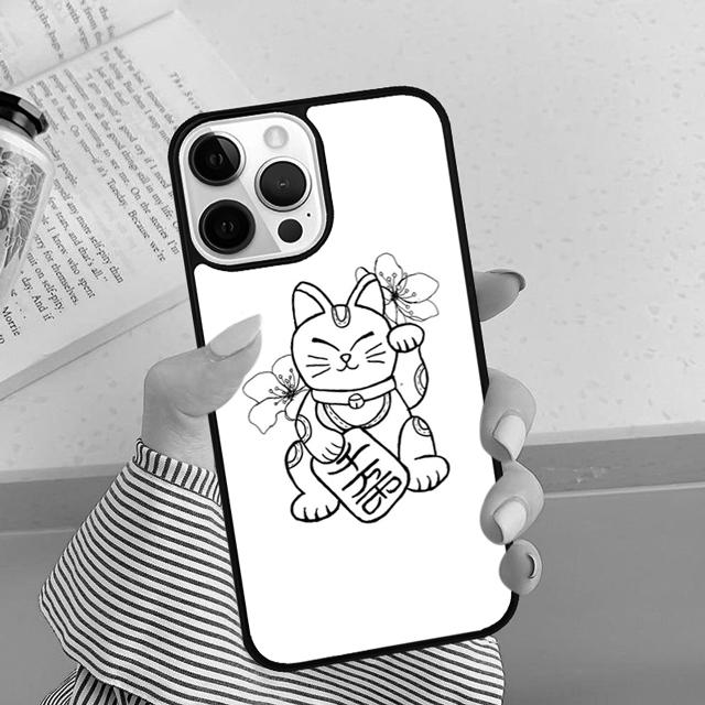 Cute Lucky Cat Phone Case Cover For iPhone 17 Air 16 15 14 Plus Apple 16 11 12 13 Pro Max Coque