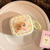 Sweat bear applies to Apple AirPods protective case 4th generation Bluetooth headset 1/2 milk yellow hanging ring Pro 2 matte 3