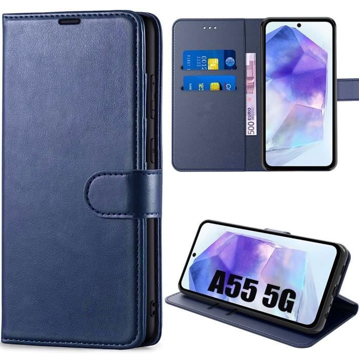 Coque de protection - Samsung - Galaxy A55 5G - Antichoc - Cuir PU - Support horizontal