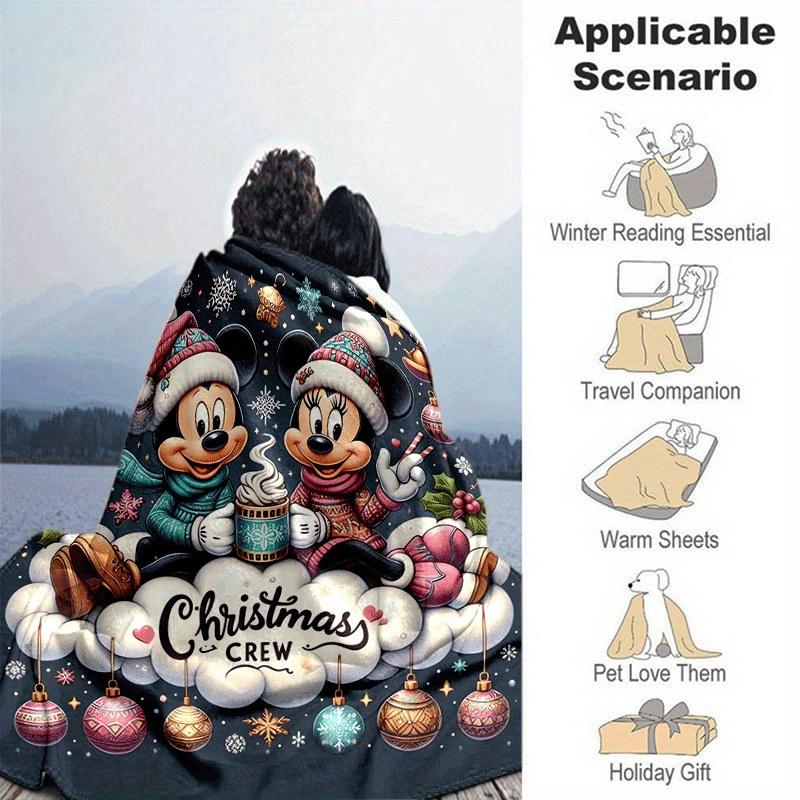 1pc Mickey Printing Blanket - Soft, All-Season Throw for Office Blanket, | Personalized Gift with Adorable Cartoon Design