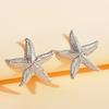 Exaggerated Metal Large Starfish Stud Earrings for Women Boho Gold Color Earrings Geometric Pentagram Star Earrings Jewelry Gift