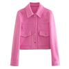 Giacca Bomber Corta da Donna Cappotto Giacche Aviatore Capispalla Corto Lana & Misti Cappotti Autunno Inverno Giacca Tweed