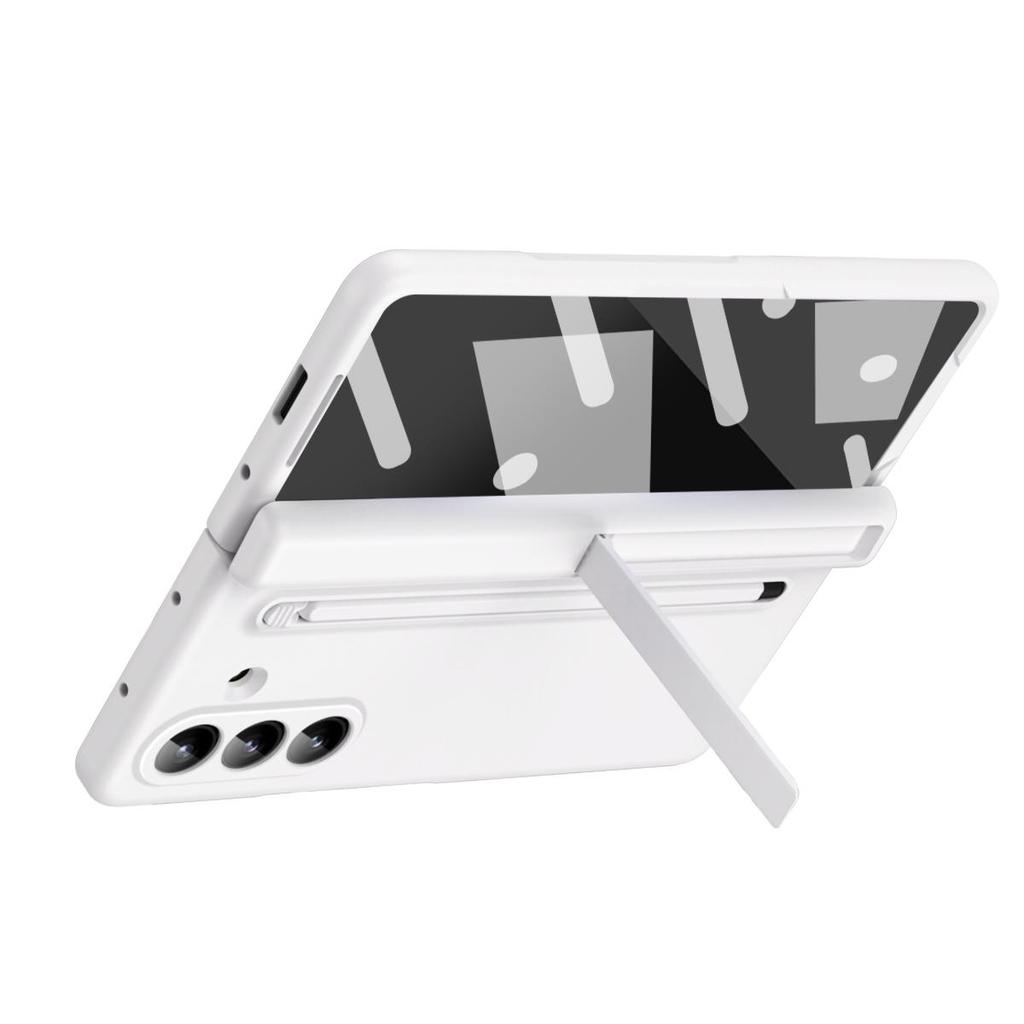For Samsung Galaxy Z Fold 7 6 5 4 Phone Case ,Hinged Protection Cover Shockproof PC + Screen Tempered Glass Protector Film With Pen Slot & Free Stylus