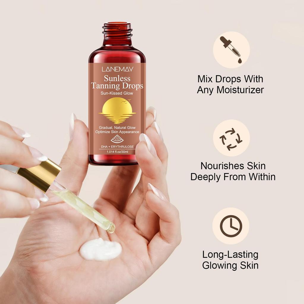 Sunless Tanning Drops-Helps Prevent Dryness After Sun Exposure-Achieve A Natural Health Skin Tone-30ml