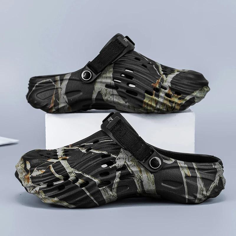 Mode Neue Herren Clogs Hausschuhe Sandale Herren Gartenschuhe Flache Camouflage Sandalen Herren Sneaker Outdoor Flip Flops Haus Clogs