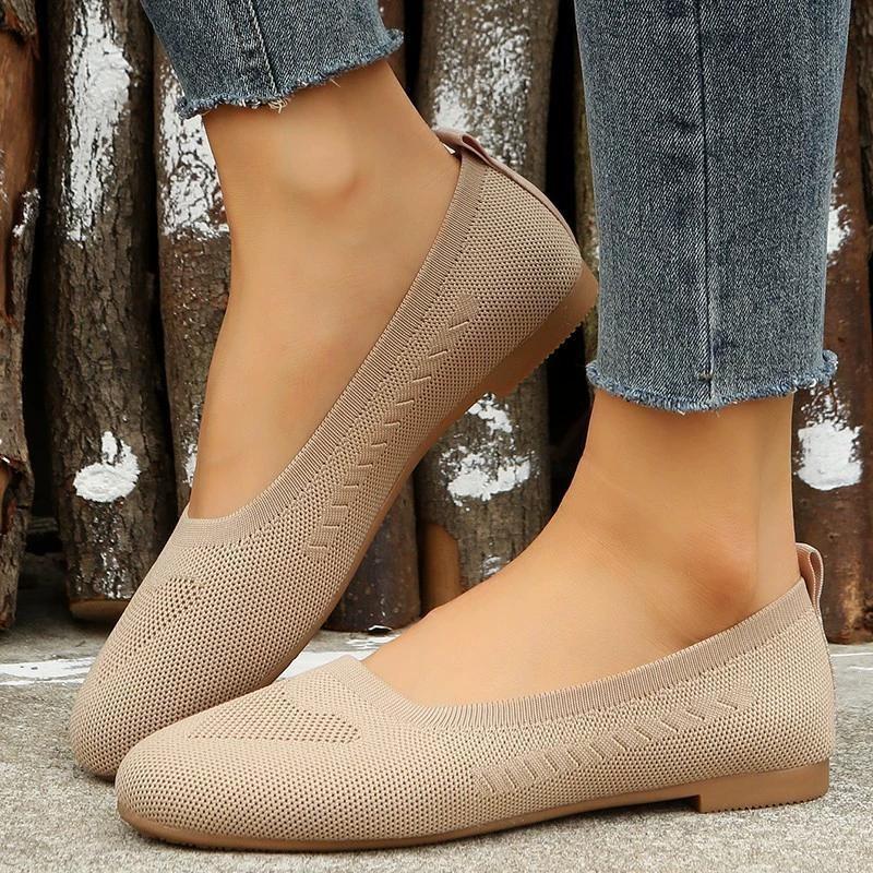 Fashion Large Size Flat Shoes Spring and Autumn New Casual Walking Shoes A Slip-on Single Shoes Women