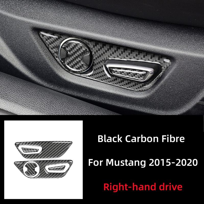 

For Ford Mustang GT 2015-2025 Car Accessories Carbon Fiber Interior Car Seat Adjust Button Panel Frame Trim Cover Sticker Decor