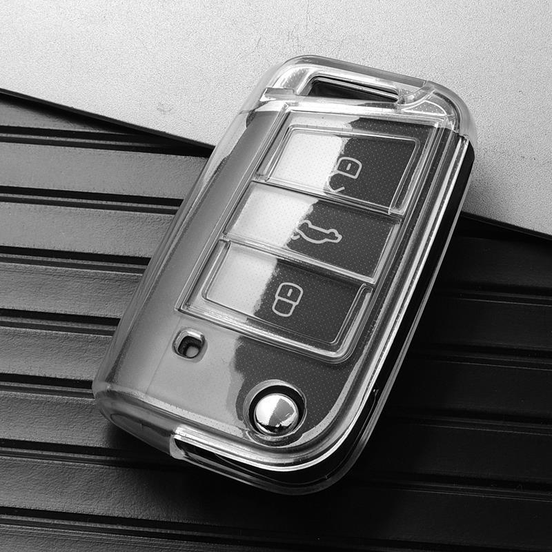 Volkswagen Key Cover for Lavida, Sagitar, Passat, Magotan, Tiguan L, Tayron L - Full Wrap Shell with Buckle