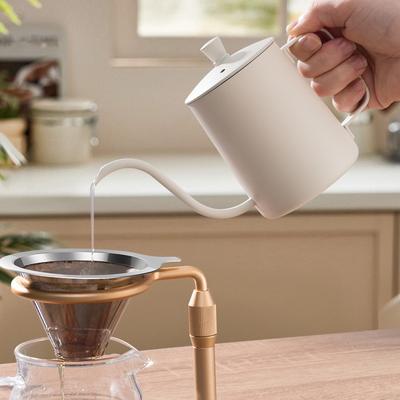 Paslanmaz Çelik Kahve Dökme Kettle Mini Dökme Kettle Siyah Plastik Kaplamalı İnce Ağızlı Kahve Makinesi