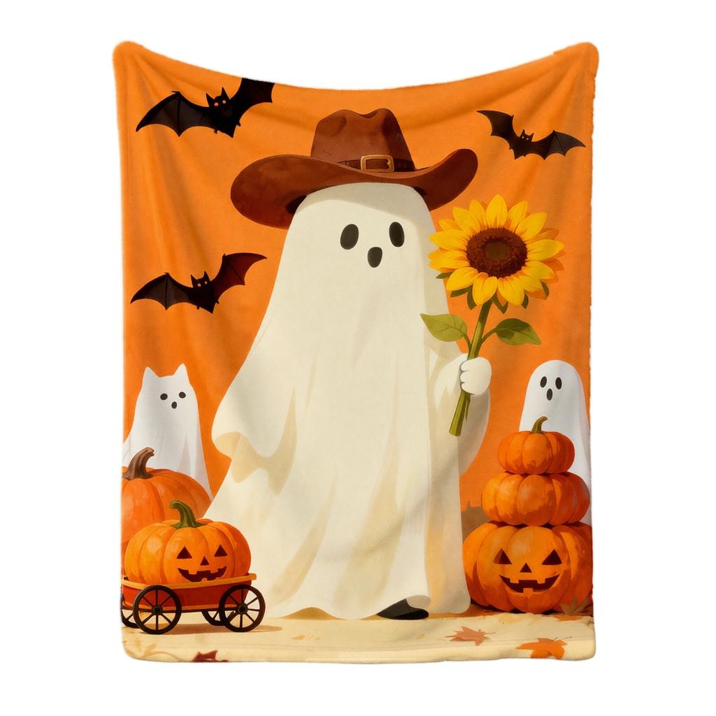 Halloween Flannel Throw Blanket Printed 130 150 cm for Couch Sofa Bed