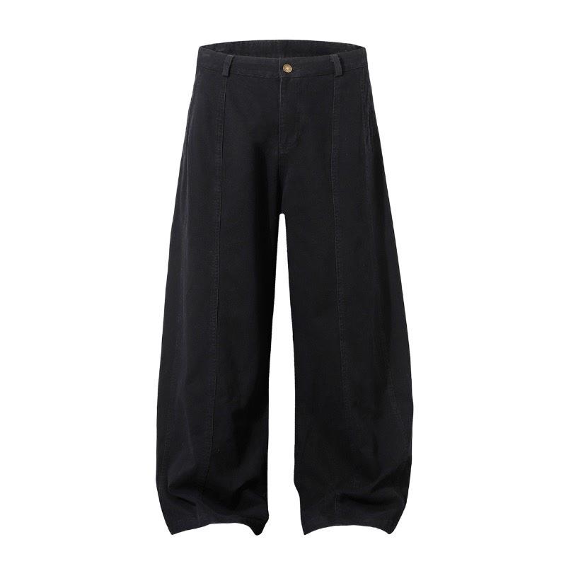 

Unisex American Retro 3D Wide-Leg Cargo Pants - Loose, Straight Floor-Length Casuals (2025) S чёрный