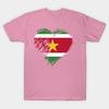 T Shirt Women Grungy I Love Suriname Heart Flag Harajuku Print Kawaii Tshirt Summer Short Sleeve Female T-Shirt Top Tee