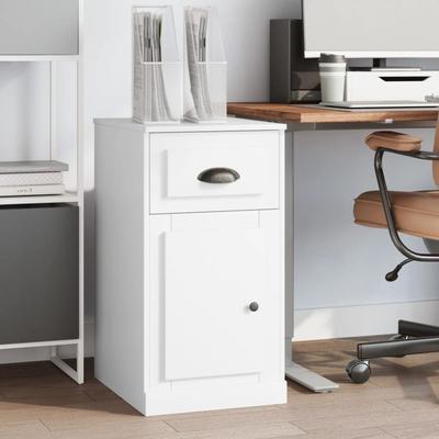 Vidaxl Cabinet With Drawer, White, 40X50X75 Cm, Wood-Based Material