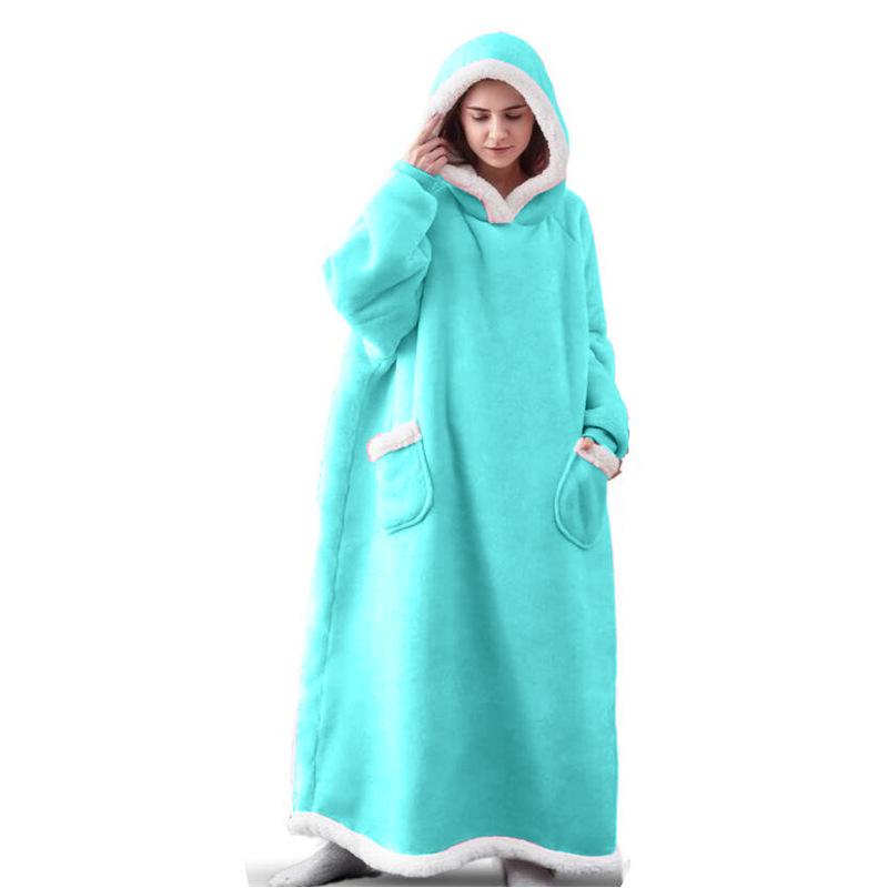 Festival Celebration Thickened Warm Wearable Casual Long Edition Hooded Lazy Blanket Soft and Comfortable Wearable Blanket 120CM