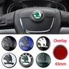 AFH1 Liga de Alumínio 43mm Emblema de Volante de Carro para Fabia Karoq Kodiaq Yeti Rapid Spaceback Octavia A5 RS Superb Autocolantes