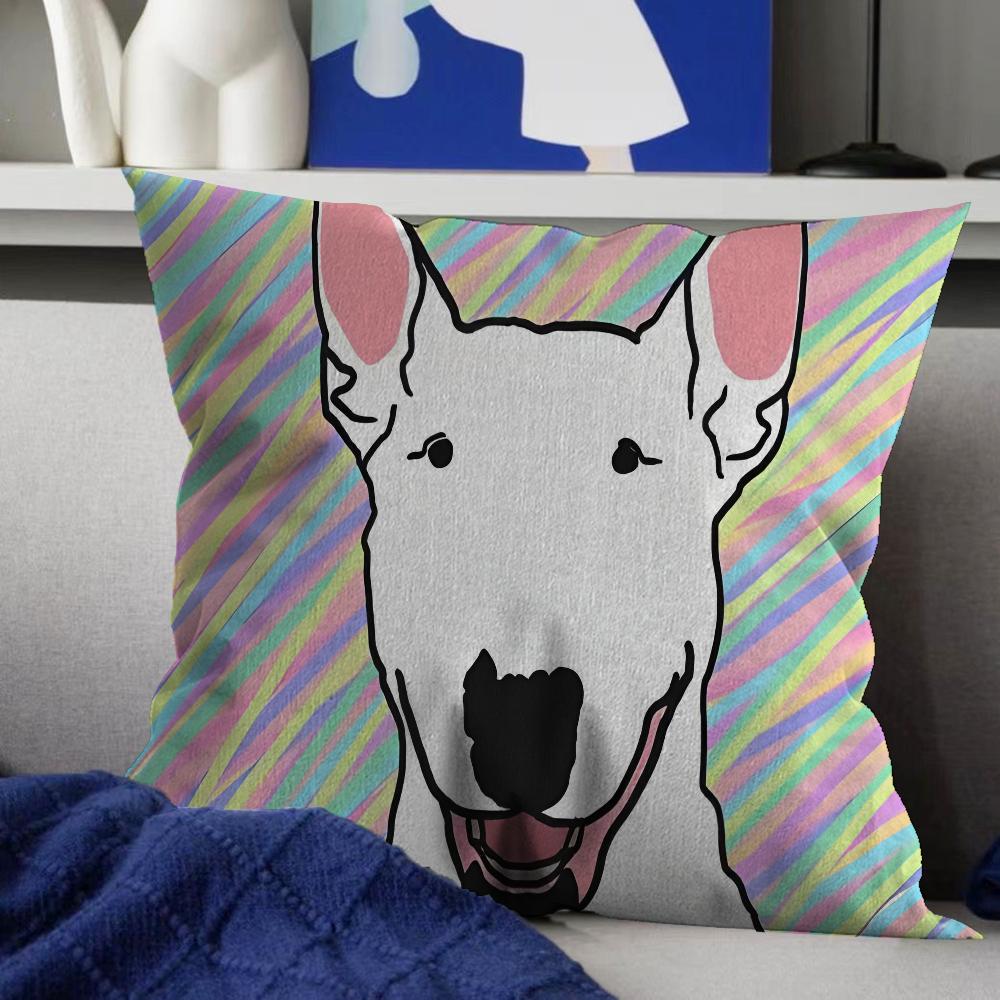 English Bull Terrier Dog Cushion Cover Inches Farmhouse Decor Home Throw Pillow Covers for Couch Decorations