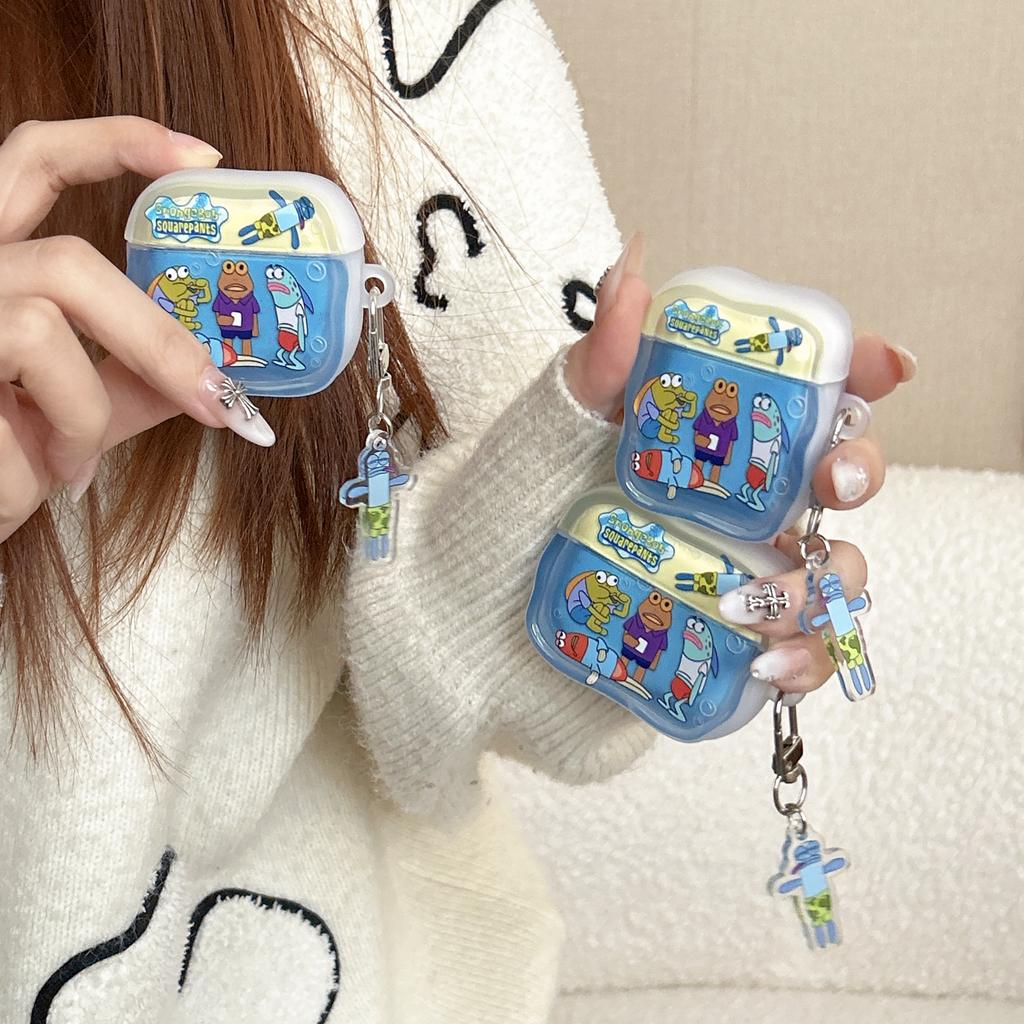 Für AirPods 4 Pro 3 2 1 Pro2 Pro3 Kopfhörerhülle 3D Clownfisch Silikon Cartoon Kopfhörerbox mit Anhängerabdeckung
