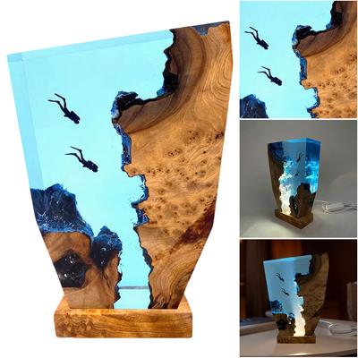Seabed World Organism Resin Table Light USB Charge Creactive Art Decoration Lamp Table Decoration Lamp Bedroom Office Desk Decor