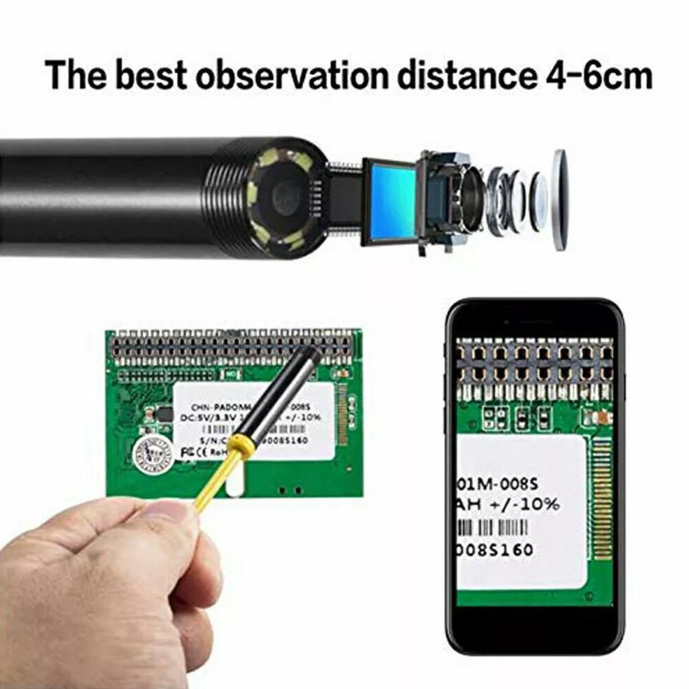 3-in-1 HD USB Endoscope 7mm Lens IP67 Waterproof 6 LED Borescope Camera for Automotive Sewer Pipe Inspection Android Type-C