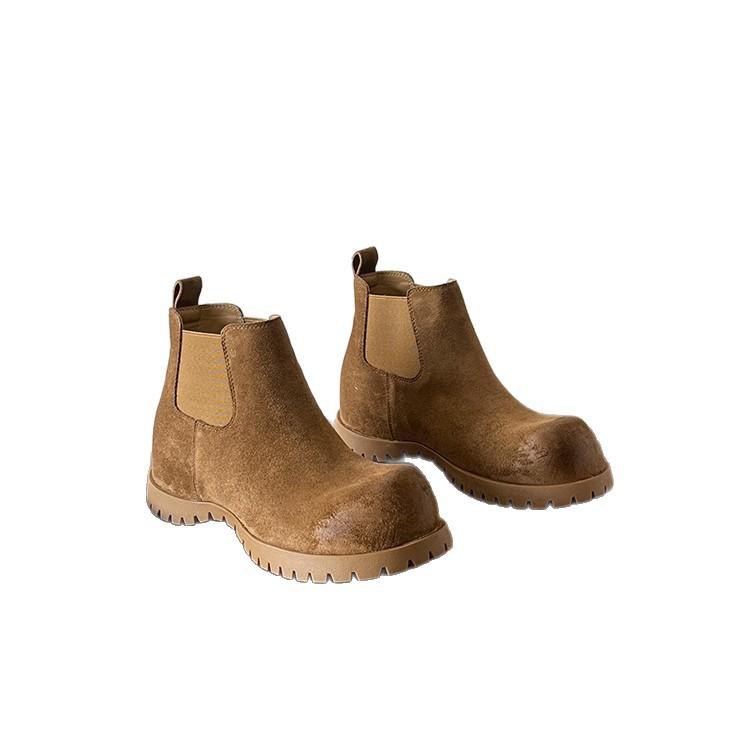 Retro Round Head Versatile Thick-soled Chelsea Boots Women's 2025 Spring New Temperament Spice Girl Martin Boots Chimney Short Bare Boots