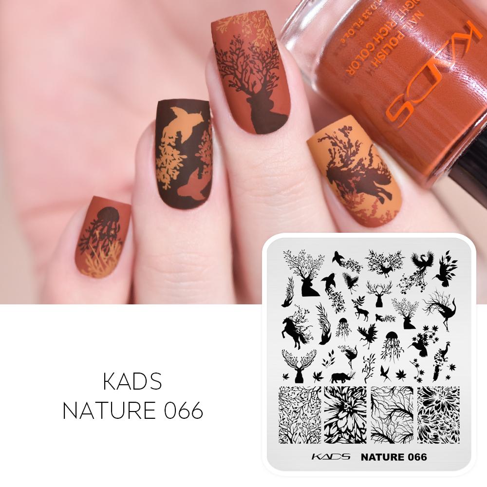 kads Nail Stamp Plates Nature Flower Animal Images Stamping Templates Nail Printing Stencil Tools for Nail Art Design
