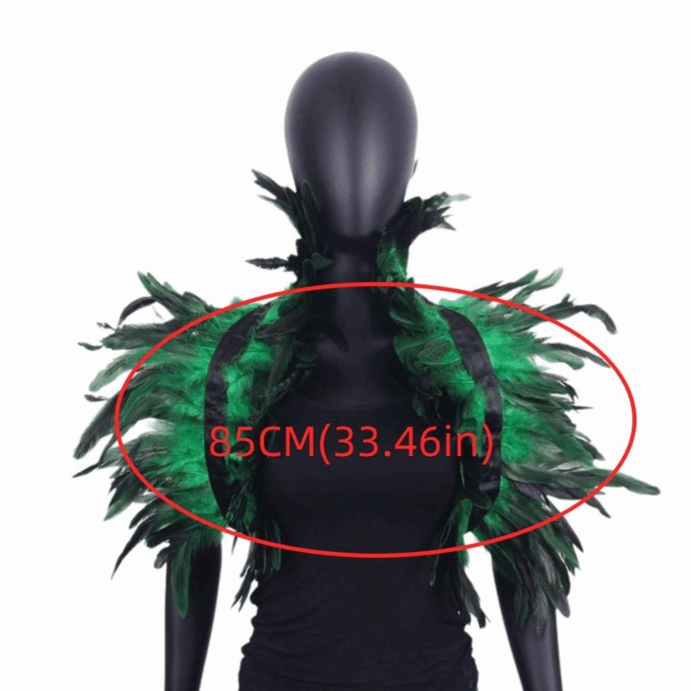 Costume Luxury Feather Shawl Punk Halloween Adjustable Feather Shrug Shawl Gothic Retro Shoulder Fake Collar Cosplay Party