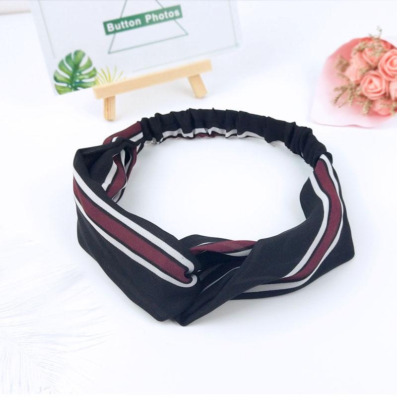 Scrunchies Frau Geknoteter Turban Haaraccessoires für Mädchen Stirnband Turban Elastisches Haarband Kopfwickel Gestreifte Haar-Scrunchies