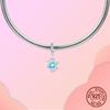 copper 12 Constellations Pisces Blue Zircon Pendant Charm Compatible With Authentic Charm Bracelets Women Do It Yourself Jewellery Gift
