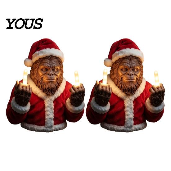 Fun Dorm Room Accessories Gorilla Shape Wall Mounted Light, Halloween Theme with Middle Finger Humorous Gift for Gamers Gesture Resin Decorative Lamp