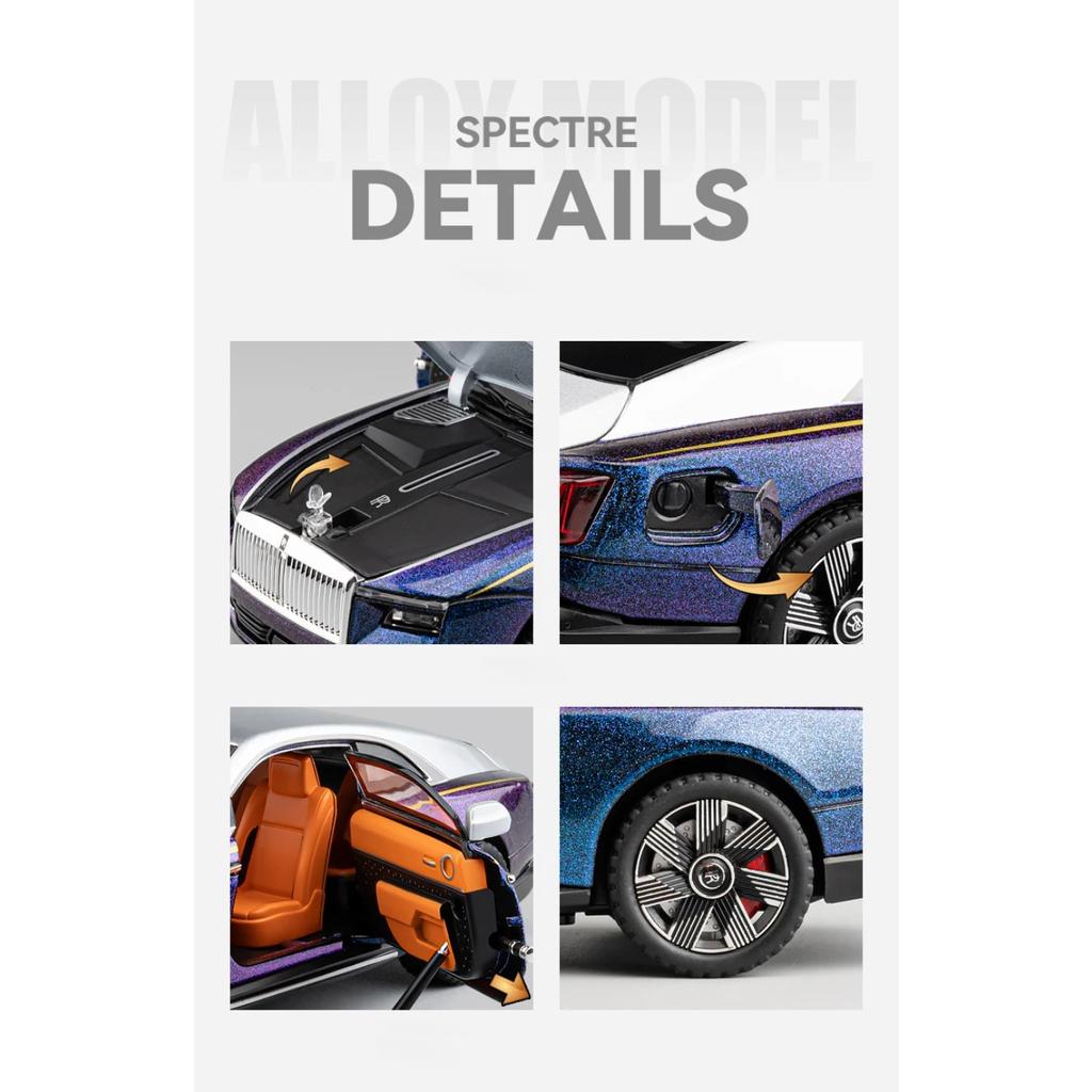 1/24 Rolls Royce Spectre Starlight Headliner Alloy Diecasts & Toy Model Vehicles Car Model Sound and Light Collection Kids Toy