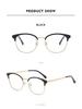 Men's Semi-Rimless Anti-Blue Light Myopia Glasses with Metal Frame for Students